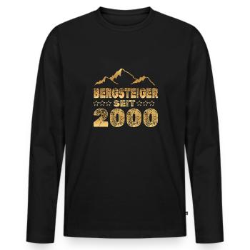 2000 - Men's Premium Organic Long Sleeve Shirt - black - Front - Nico (187cm)