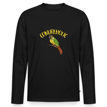 Molinasittich Papagei Vogel Sittich - Männer Premium Bio Langarmshirt - Schwarz - Vorne - Nico (187cm)