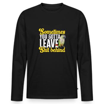Molina Parakeet Parrot Bird Parakeet - Men's Premium Organic Long Sleeve Shirt - black - Front - Nico (187cm)