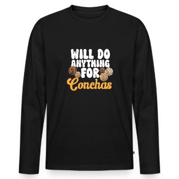Concha Hispanic Mexikanisch Pan Dulce - Männer Premium Bio Langarmshirt - Schwarz - Vorne - Nico (187cm)