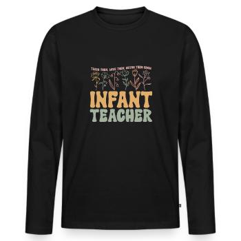 Kindergarten Teacher Daycare Center Educator - Men's Premium Organic Long Sleeve Shirt - black - Front - Nico (187cm)