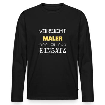 Berufung Maler - Männer Premium Bio Langarmshirt - Schwarz - Vorne - Nico (187cm)