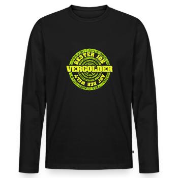 Job Vergolder - Männer Premium Bio Langarmshirt - Schwarz - Vorne - Nico (187cm)