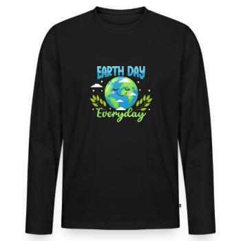 Earthday Party Umgebung Jubiläum Dekoration - Männer Premium Bio Langarmshirt - Schwarz - Vorne - Nico (187cm)