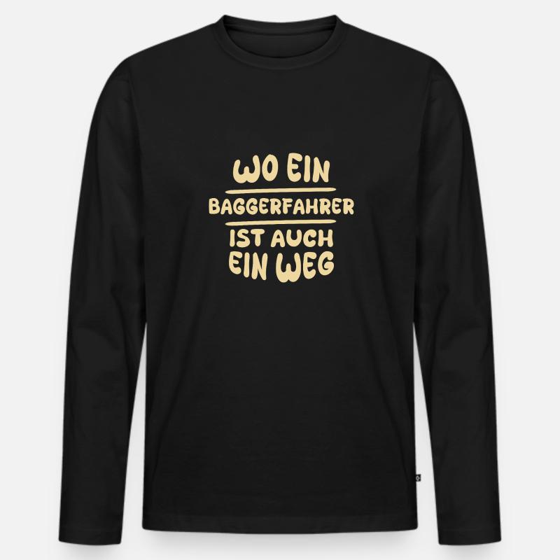 Baggerfahrer als Baggerfahrer - Männer Premium Bio Langarmshirt - Schwarz