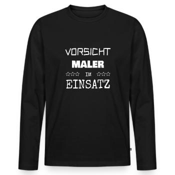 Berufung Maler - Männer Premium Bio Langarmshirt - Schwarz - Vorne - Nico (187cm)