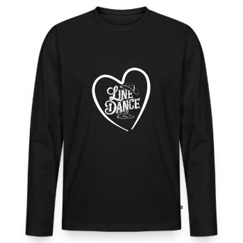 Line Dance Design for Dancers and Dance Group - Men's Premium Organic Long Sleeve Shirt - black - Front - Nico (187cm)