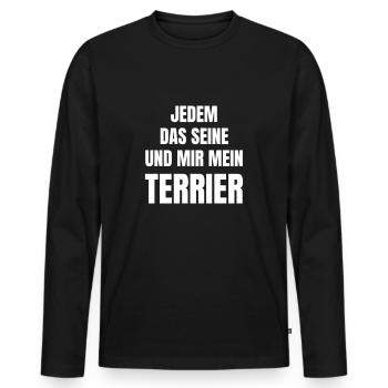 Hunderasse Terrier - Männer Premium Bio Langarmshirt - Schwarz - Vorne - Nico (187cm)