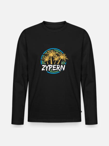 Chypre comme vacances - T-shirt manches longues Premium bio Homme - noir