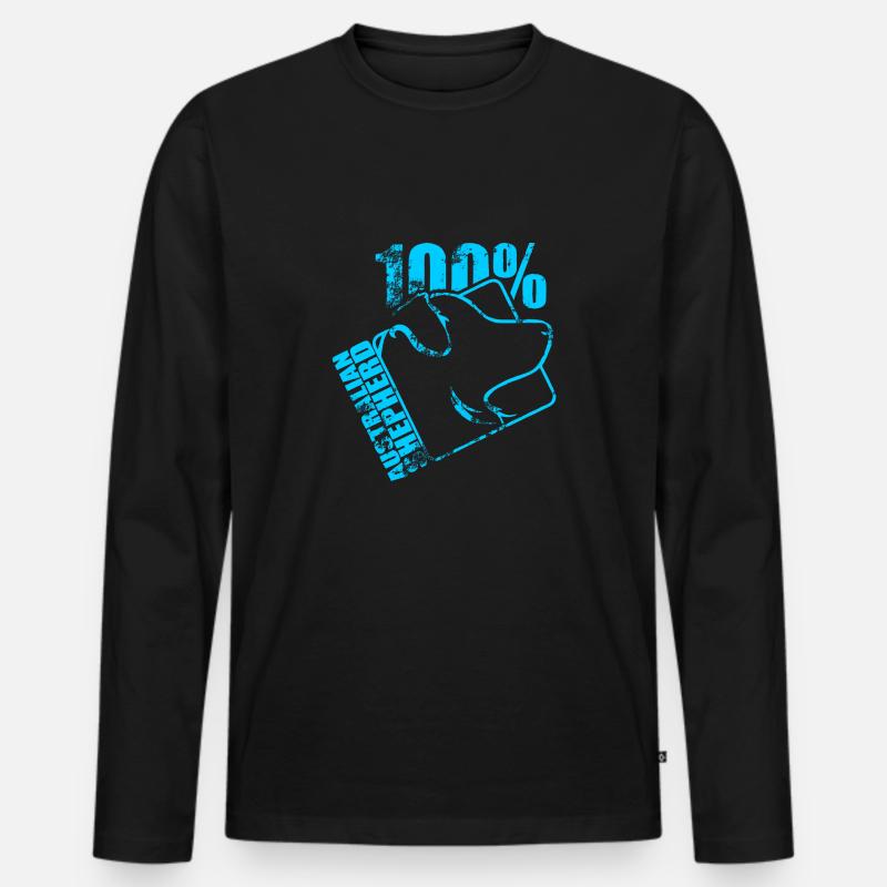 AUSTRALIAN SHEPHERD 100 - Männer Premium Bio Langarmshirt - Schwarz