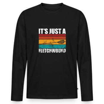 Bogenschießen ist nur eine wunde bogen - Männer Premium Bio Langarmshirt - Schwarz - Vorne - Nico (187cm)