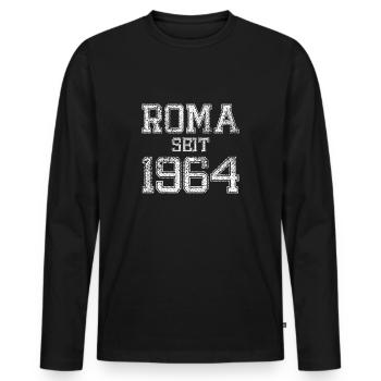 Roma und stolz darauf seit 1964 - Männer Premium Bio Langarmshirt - Schwarz - Vorne - Nico (187cm)