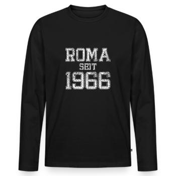 Roms et fiers de l’être depuis 1966 - T-shirt manches longues Premium bio Homme - noir - Devant - Nico (187cm)