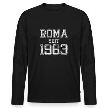 Roms et fiers de l’être depuis 1963 - T-shirt manches longues Premium bio Homme - noir - Devant - Nico (187cm)
