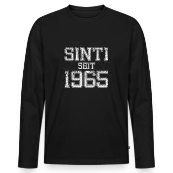 seit 1965 Sinti und stolz darauf - Männer Premium Bio Langarmshirt - Schwarz - Vorne - Nico (187cm)