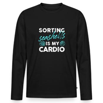 Trier les coquillages est ma conception cardio - T-shirt manches longues Premium bio Homme - noir - Devant - Nico (187cm)