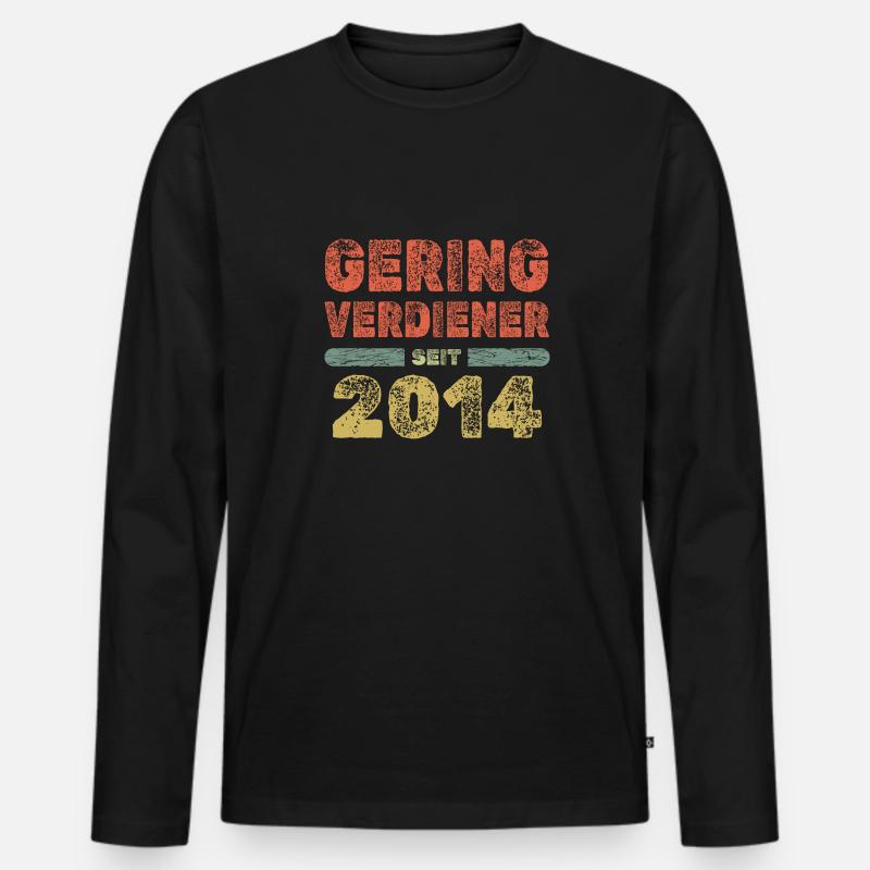 2014 - Männer Premium Bio Langarmshirt - Schwarz
