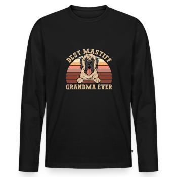 Mastiff Chien Vieux Mastiff anglais - T-shirt manches longues Premium bio Homme - noir - Devant - Nico (187cm)