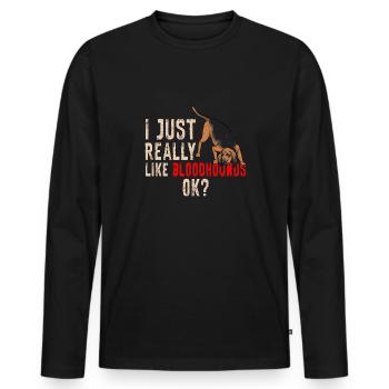 Limier Chien Limier - T-shirt manches longues Premium bio Homme - noir - Devant - Nico (187cm)