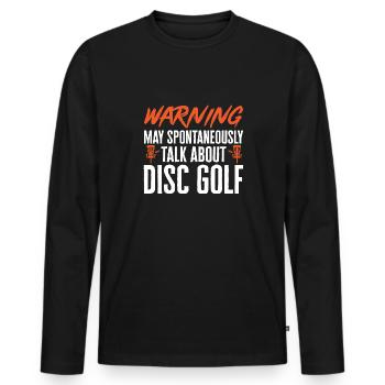 Discgolf Disc Golf Frisbee - Men's Premium Organic Long Sleeve Shirt - black - Front - Nico (187cm)
