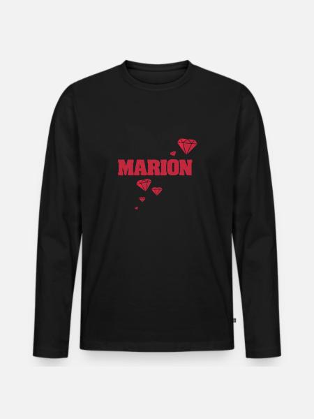 Diamant Marion - T-shirt manches longues Premium bio Homme - noir