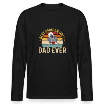 Graupapagei African Grey Parrot Papagei - Männer Premium Bio Langarmshirt - Schwarz - Vorne - Nico (187cm)