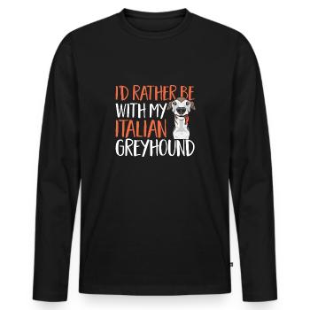 Italian Greyhound Greyhound Dogs - Men's Premium Organic Long Sleeve Shirt - black - Front - Nico (187cm)
