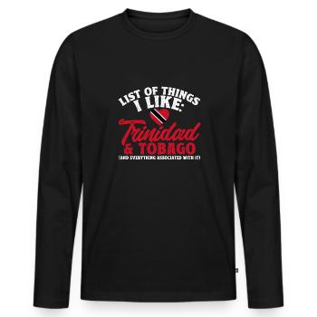 Trinidad and Tobago flag - Men's Premium Organic Long Sleeve Shirt - black - Front - Nico (187cm)