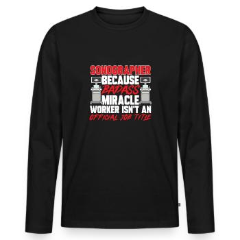 Kardiologe Medizinische Sonographie Ultraschall - Männer Premium Bio Langarmshirt - Schwarz - Vorne - Nico (187cm)
