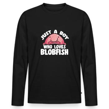 Blob fish - Men's Premium Organic Long Sleeve Shirt - black - Front - Nico (187cm)
