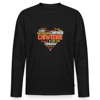 Chiweenie Chien - T-shirt manches longues Premium bio Homme - noir - Devant - Nico (187cm)
