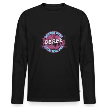Vatertag Derek - Männer Premium Bio Langarmshirt - Schwarz - Vorne - Nico (187cm)