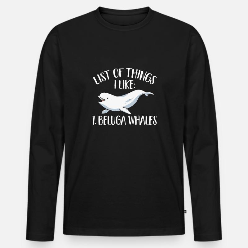 Weißwal Beluga Wal - Männer Premium Bio Langarmshirt - Schwarz