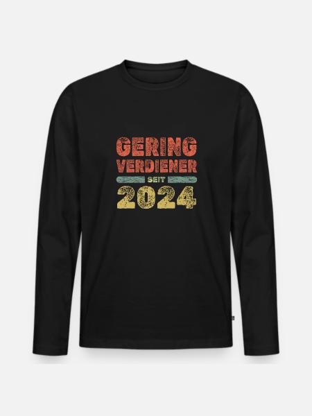 2024 - T-shirt manches longues Premium bio Homme - noir