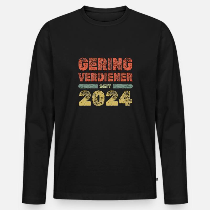 2024 - Männer Premium Bio Langarmshirt - Schwarz