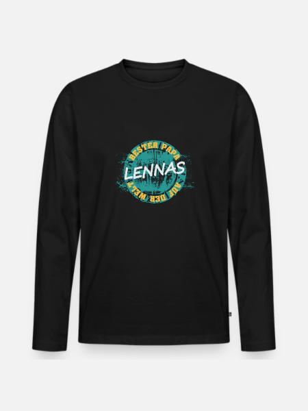 Lennas - Männer Premium Bio Langarmshirt - Schwarz