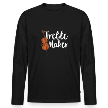Cello Player Cellist Musician Cello - Men's Premium Organic Long Sleeve Shirt - black - Front - Nico (187cm)