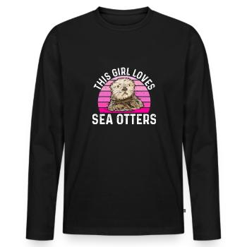 Sea otter - Men's Premium Organic Long Sleeve Shirt - black - Front - Nico (187cm)
