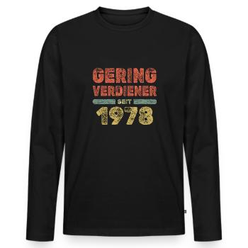 Dicton 1978 - T-shirt manches longues Premium bio Homme - noir - Devant - Nico (187cm)