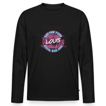 Gift for Louis - Men's Premium Organic Long Sleeve Shirt - black - Front - Nico (187cm)