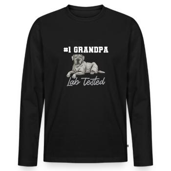 Silver Labrador Retriever Silver Lab - T-shirt manches longues Premium bio Homme - noir - Devant - Nico (187cm)