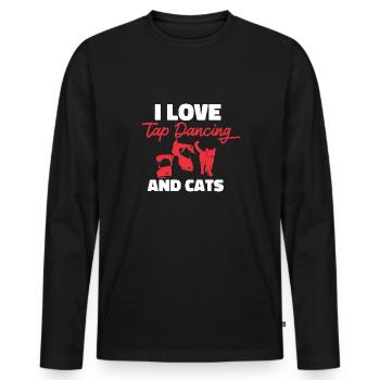 Professeur de claquettes Danseuse de claquettes Claquettes - T-shirt manches longues Premium bio Homme - noir - Devant - Nico (187cm)