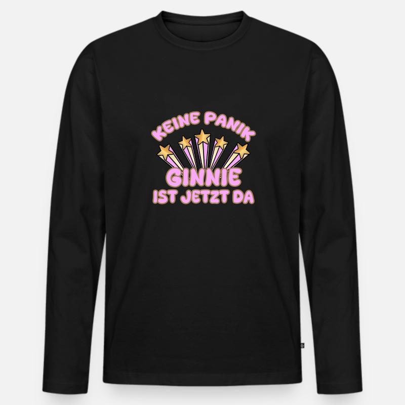 Frauenname Ginnie - Männer Premium Bio Langarmshirt - Schwarz