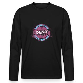 Denis - T-shirt manches longues Premium bio Homme - noir - Devant - Nico (187cm)