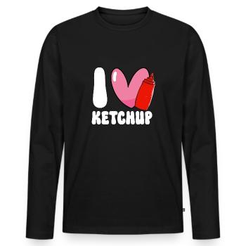Ketchup Ketchup à la tomate - T-shirt manches longues Premium bio Homme - noir - Devant - Nico (187cm)