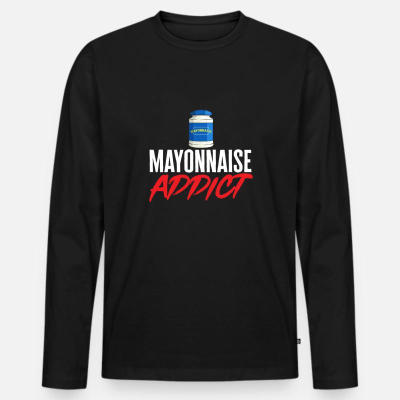 Mayonnaise - Männer Premium Bio Langarmshirt - Schwarz