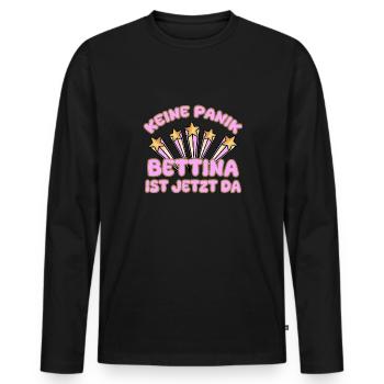 Frauenname Bettina - Männer Premium Bio Langarmshirt - Schwarz - Vorne - Nico (187cm)