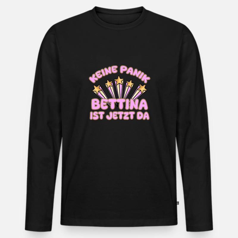 Frauenname Bettina - Männer Premium Bio Langarmshirt - Schwarz