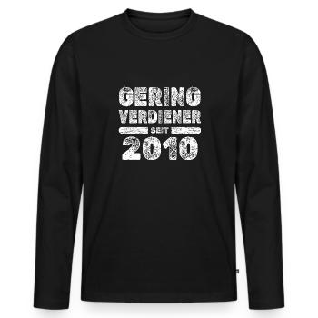 Low-income earners 2010 - Men's Premium Organic Long Sleeve Shirt - black - Front - Nico (187cm)