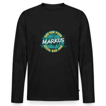 Vatertag Markus - Männer Premium Bio Langarmshirt - Schwarz - Vorne - Nico (187cm)
